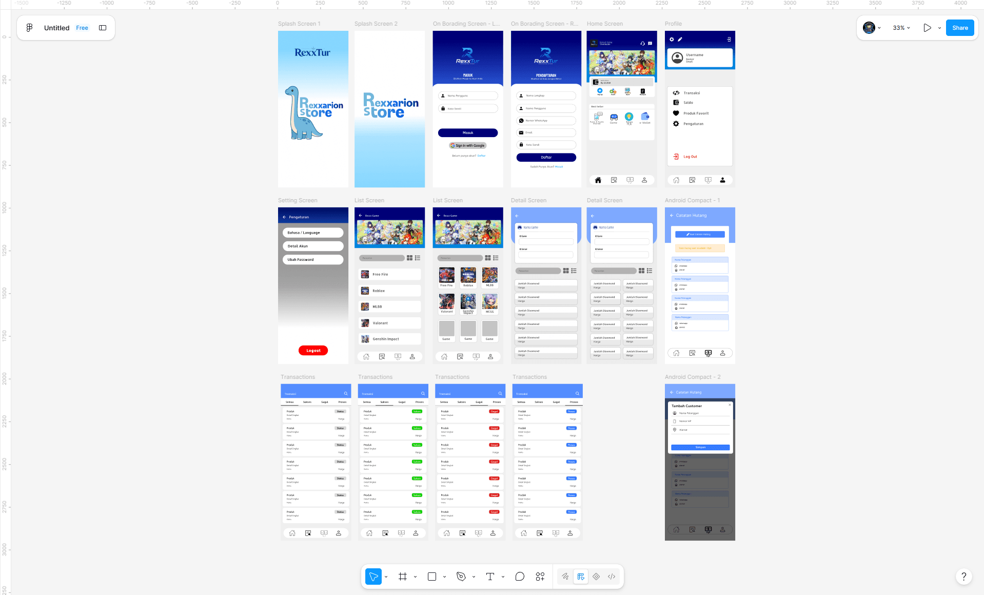 WireFrame Aplikasi PPOB - Marketplace